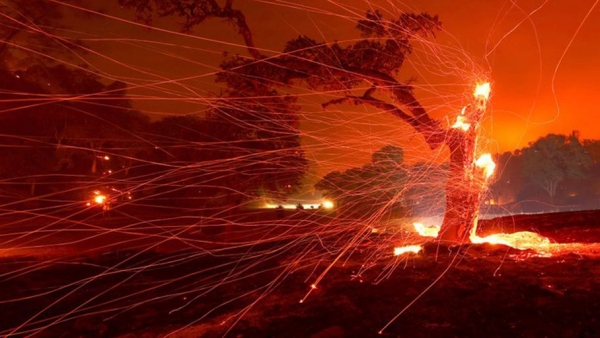 حرائق كاليفورنيا تلامس حدود منزل 