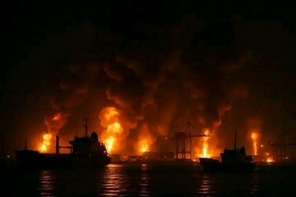 إسرائيل تشن غارات عنيفة على مواني الحديدة ومحطة 